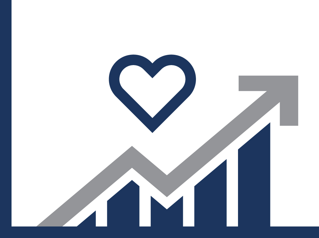 Image of stock market line with heart